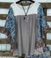 Aria Basics Aria Basics 2022 Cross-Border European And American Women's Clothing Spring/Summer Bat Sleeve Printed Color Block Waffle_ecoleips.com