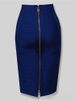 K Striped Zippered Double-Sided Sexy High-Waisted Bodycon Skirt Half Skirt_ecoleips.com