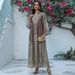 Verve AB450 Muslim Women's Abaya Embroidered Fabric With Rhinestones Fashionable Long Dress_ecoleips.com