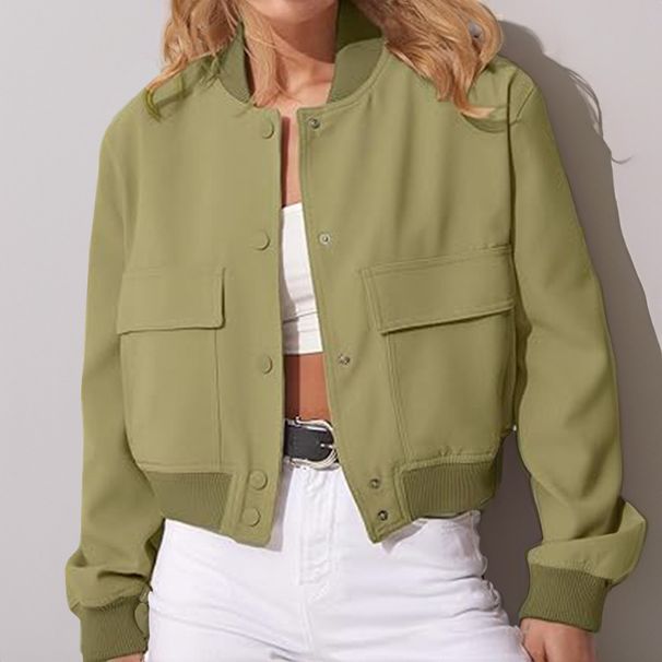 Women's Clothing Unisex Stand-Collar Utility Jacket – Oversized Multi-Pocket Polyester Coat (S-3XL, 9 Colors)_ecoleips.com