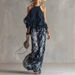 Women's Sleeveless Halter Neck Top With Printed Wide Leg Pants Set Summer Bohemian Outfit_ecoleips.com