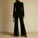 Elegant Velvet Blazer & Pants Set - Slim Fit Office Suit For Women, Professional Two-Piece Outfit (Green, Xs-Xxl, Polyester)_ecoleips.com