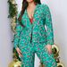 Women's Single-Breasted Blazer & High-Waist Pants Set – Elegant Office Wear, Autumn/Winter Business Casual Outfit (S-XXL, Green)_ecoleips.com