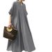 Women's Clothing Women's Solid Color Three Quarter Sleeve Long Casual Dress Spring Summer For Formal & Casual For Women_ecoleips.com
