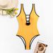 Women's one-piece swimsuit sexy yellow one-piece swimsuit _ecoleips.com
