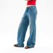 Women's Clothing Retro Light Blue Pure Cotton Spring And Autumn Washed Distressed Mid Low Waist Loose Straight Denim Trousers_ecoleips.com