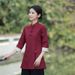 Style Salon Beauty Artist Health Center Traditional Chinese Tang Suit Tea Dress Women Two-Piece Set Summer_ecoleips.com