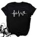 European And American Cross-border Foreign Trade Wholesale Clothing, Music Note Round-neck Plus-size Short-sleeve_ecoleips.com