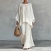 Women's Linen Blend Shirt And Wide Leg Pants Set - Casual Fashion mid Waist Full Length Summer Spring/Autumn Suit_ecoleips.com