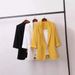 Korean Style Loose Women's Blazer Summer Thin Casual Oversized Suit Jacket With Notched Lapel & 3/4 Sleeve_ecoleips.com