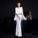Women's Clothing Sequined Long Banquet Slim Fishtail Elegant Lady Party Annual Meeting Host Evening Dress_ecoleips.com