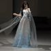Ethereal Dreamy Light Wedding Dress Engagement Evening Gown Birthday Party Travel Photography Forest Themed Bridal Toast Robe Women's Clothing_ecoleips.com