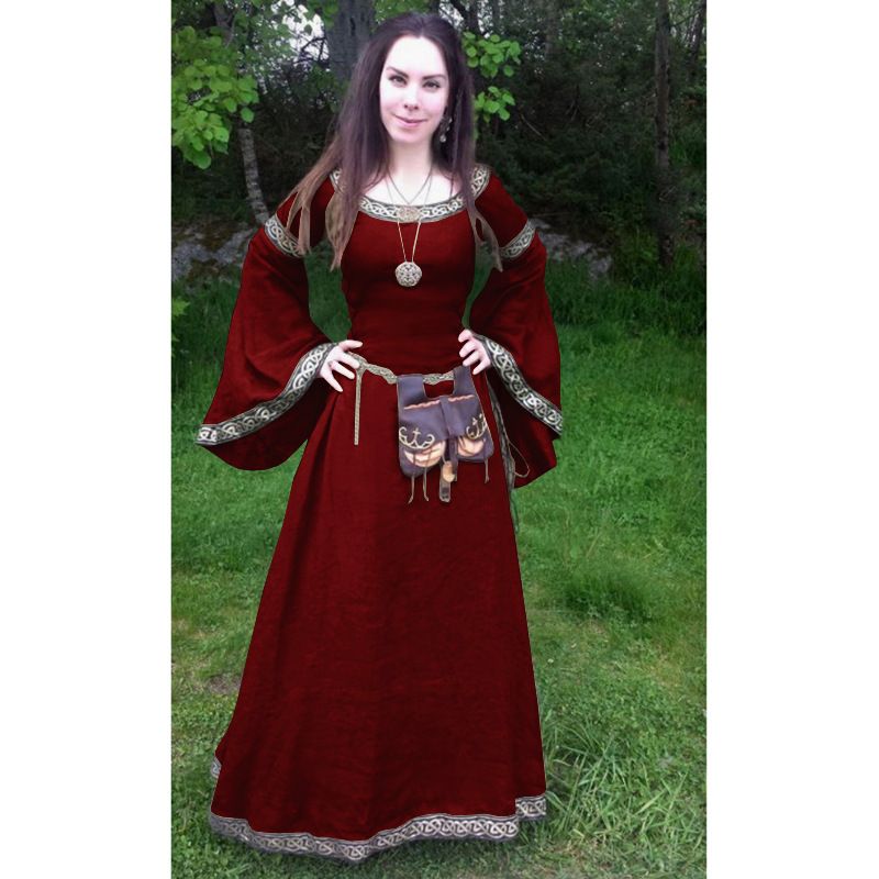 2023wish And American Classical Medieval Central European Party Long Sleeve Round Neck Slim Fit Women's Dress_ecoleips.com