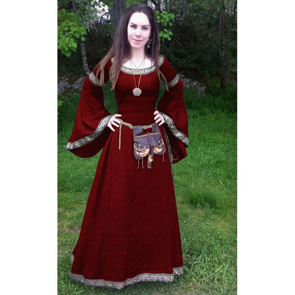 2023wish And American Classical Medieval Central European Party Long Sleeve Round Neck Slim Fit Women's Dress_ecoleips.com