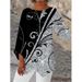 Spring Summer Geometric Print Long Sleeve Round Neck Women's Shirt In Stock 2023 Amazon AliExpress WISH Cross Border_ecoleips.com