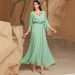 Women's Clothing Solid Color Elegant Swing V Neck Dress_ecoleips.com
