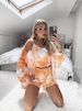 Women's Clothing camouflage irregular printed casual shorts three-piece suit _ecoleips.com
