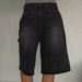 Women's Retro Distressed Washed Denim Shorts Straight Leg Loose Mid-Length Pants_ecoleips.com