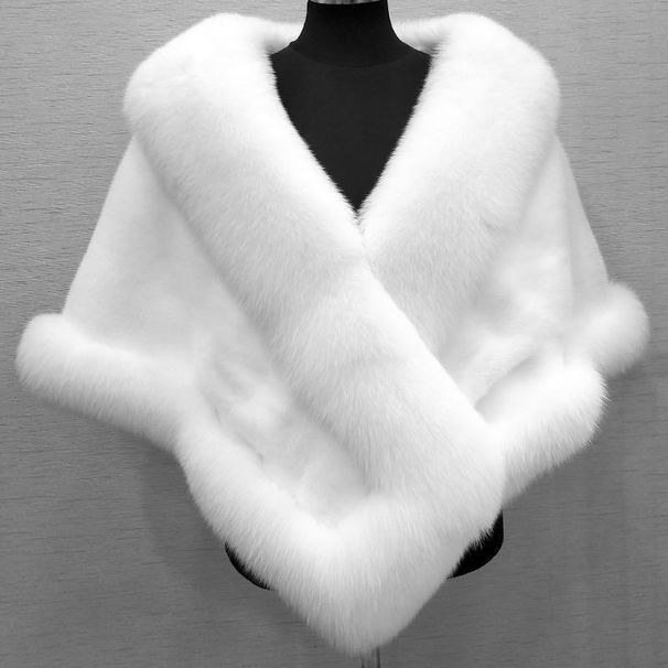 Luxury Fur Women Poncho Fluffy Shawl Fur Evening Dress Shawl Wedding Banquet Shawl Dress Shawl Plush Cape Coat Women Jackets_ecoleips.com