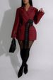 K European And American Women's Suit Jacket With Side Straps, Waist Cinching And Splicing, Long Sleeved Suit_ecoleips.com