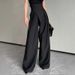 Women's Clothing Women's High Waisted Wide Leg Pants Style Slimming Casual Loose Suit Trousers Floor Length Spring Autumn_ecoleips.com