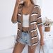Real Shot Of 2026 Spring/summer Casual Striped Hollow-out Sleeveless Knit Cardigan For Vacation, Independent_ecoleips.com