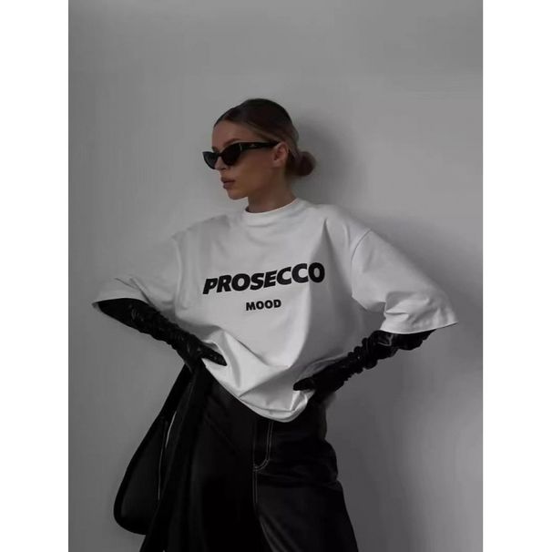Minimalist Design Letter Print Pure Cotton Round Neck Short Sleeve T-Shirt For Women Fashionable Versatile High Street_ecoleips.com