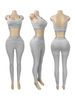 Women's Color-Block Striped Sports Vest And Pants Set HR26082 European American Style Casual Tight-Fit Yoga Two-Piece Outfit_ecoleips.com