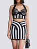 Women Sexy Backless Halter Striped Bandage Skirt Two Piece Set Knitted Celebrity Elegant Evening Birthday Party Dresses XQP7_ecoleips.com