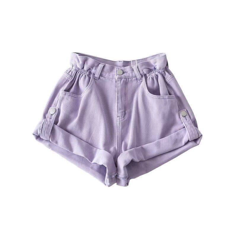 2025s High Waist Wide Leg Denim Shorts For Women 2025 Summer New Loose Fit Petite Rolled Hem Hot Pants Trend_ecoleips.com
