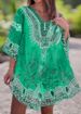 2025 Spring New European And American Cross-Border Fashion V-Neck Ethnic Style Printed Loose Blouse Top For Women_ecoleips.com