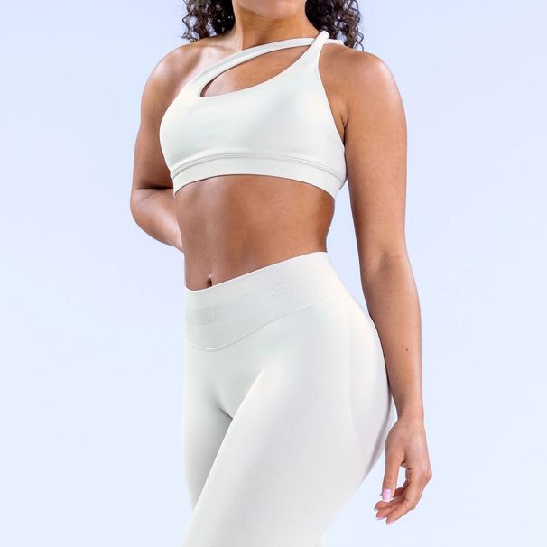Women's Clothing Seamless High Elastic Matte Nylon Sports Bra Oblique Shoulder Backless Sports Bra Yoga Bra_ecoleips.com