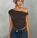 Women's Clothing Summer New Versatile Decorative Small Vest Pleated Single Shoulder Strap Short Female Sexy Hot Girl_ecoleips.com
