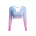 Women's Gradient Color Long Sleeve T-Shirt Casual Versatile Slimming Fashion Top For All Seasons_ecoleips.com