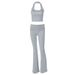 Women's Clothing 2025 Early Autumn New Fashion Street Style Halter Neck Backless Tank Top Slim Fit Pants Set_ecoleips.com