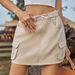Women's Clothing Washed Elastic Waist Workwear Short Skirt_ecoleips.com