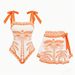 Women's Ethnic Print One-Piece Swimsuit Bow-Tie Design Slimming Fit for Beach And Resort Vacations_ecoleips.com