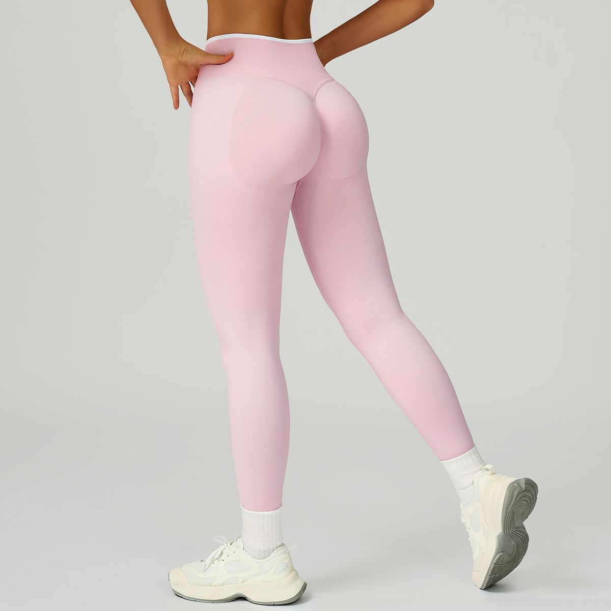 Women's Clothing High-Waisted Slim Fit Yoga Trousers Seamless Sports Running Fitness Pants With Contrasting Trim For Women_ecoleips.com