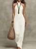Women's Slim Fit Sleeveless Halter Neck Dress Fashionable Style New_ecoleips.com