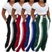 Women's Wide Leg Pants - High Waisted Casual Palazzo Trousers With Elastic Waist, Trendy Loose Fit Lounge Pants_ecoleips.com