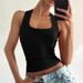 Aria Basics Aria Basics Women's New 2025 Summer Fashion Hot Girl U-Neck Solid Color Slim Fit Crop Tank Top Wholesale_ecoleips.com
