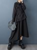 Irregular Patchwork Oversized Shirt Dresses For Women Spring Autumn New Long Sleeve Loose Casual Long Dress Elegant Clothes 2025_ecoleips.com