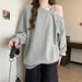 Real Shot Off-Shoulder Asymmetrical Neck Cotton Sweatshirt For Women, Autumn And Winter Fleece-Lined_ecoleips.com