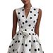 European And American Independent Site Sleeveless Polka Dot Hepburn Style Vintage Dress, Evening_ecoleips.com