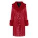 Women's Long PU Leather Trench Coat With Faux Fur Collar Slim Fit Zip Jacket Winter Outerwear Office Commute Elegant_ecoleips.com