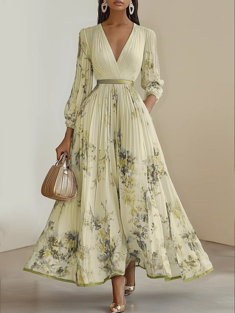 2025 European And American Hot Selling Printed Holiday Dress_ecoleips.com