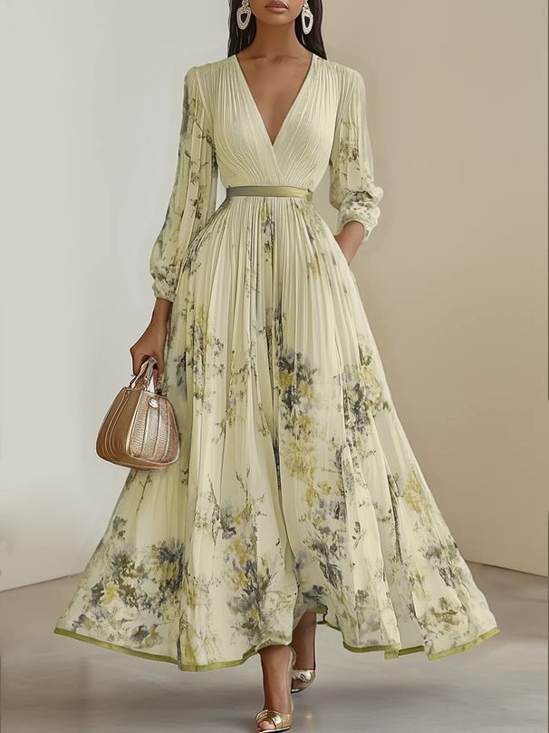 2025 European And American Hot Selling Printed Holiday Dress_ecoleips.com