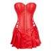 K Zipper Corset Sexy Tight Corset With Short Skirt Waist Court Dress Leather Shapewear_ecoleips.com