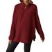 New Cross-border Hot-selling Autumn And Winter Pregnant Women's Fashion Women's Clothing Plain Zipper Loose Long-sleeved T-shirt_ecoleips.com