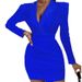2025 New European And American Fashion Women's Long-Sleeve Slim-Fit Suit Collar Bodycon For Cross-Border One-Step_ecoleips.com